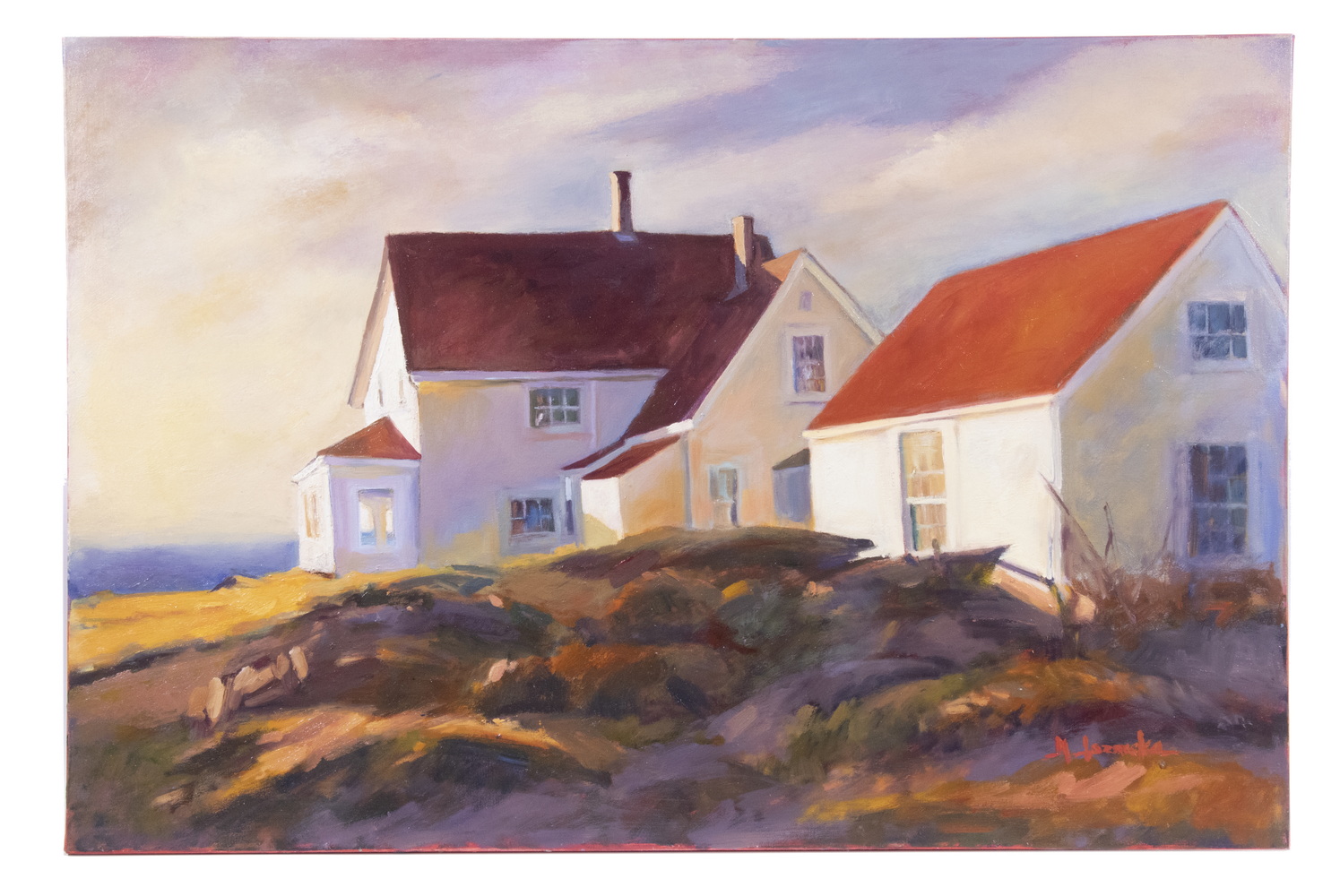 Appraisal: MARLENE LOZNICKA ME TH C Monhegan Lighthouse oil on canvas