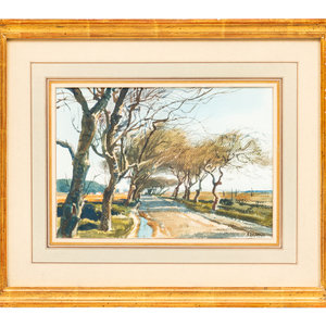 Appraisal: Ogden Pleissner American - Road to Nazarre Watercolor signed Pleissner