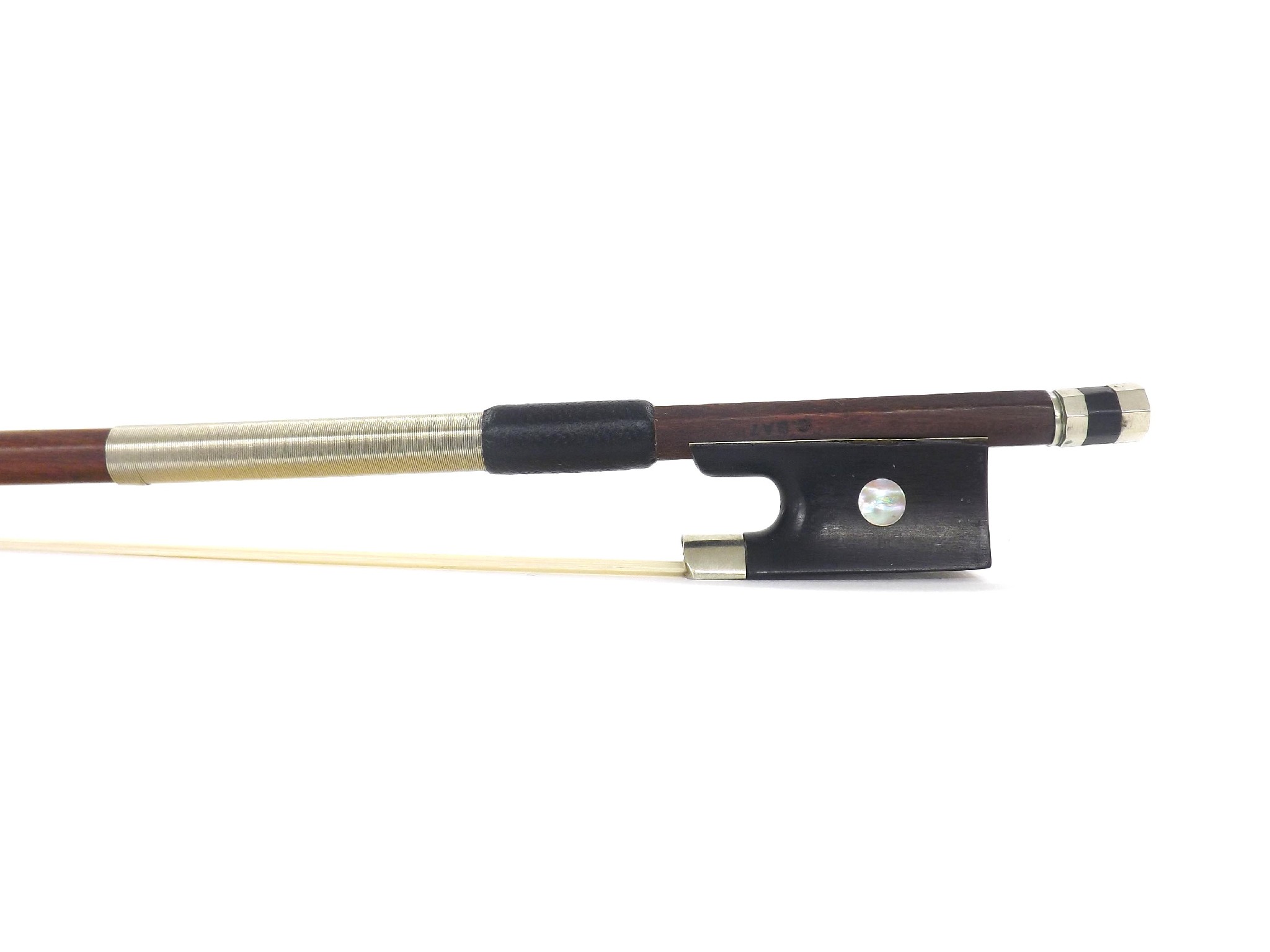 Appraisal: Nickel mounted violin bow faintly stamped C Bazin gm