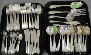 Appraisal: Monogrammed sterling silver flatware set to include luncheon forks soups