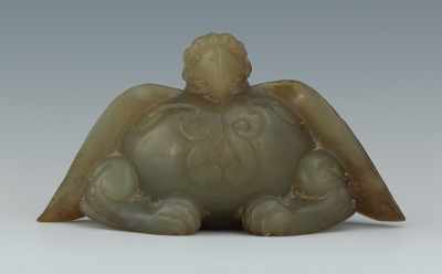 Appraisal: A Carved Jade Mythological Bird Well carved and polished seated