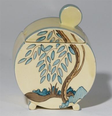 Appraisal: Mow Cop' a Clarice Cliff Bon Jour preserve pot and