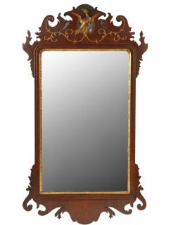 Appraisal: IMPORTANT AMERICAN CHIPPENDALE MIRROR Mahogany and Parcel Gilt Mirror circa