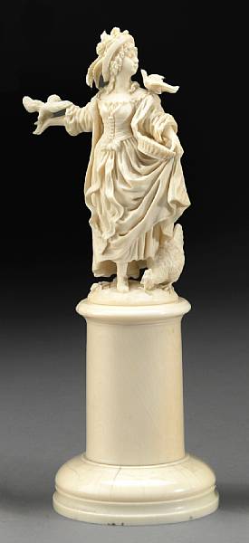 Appraisal: A French carved ivory figure late th early th century