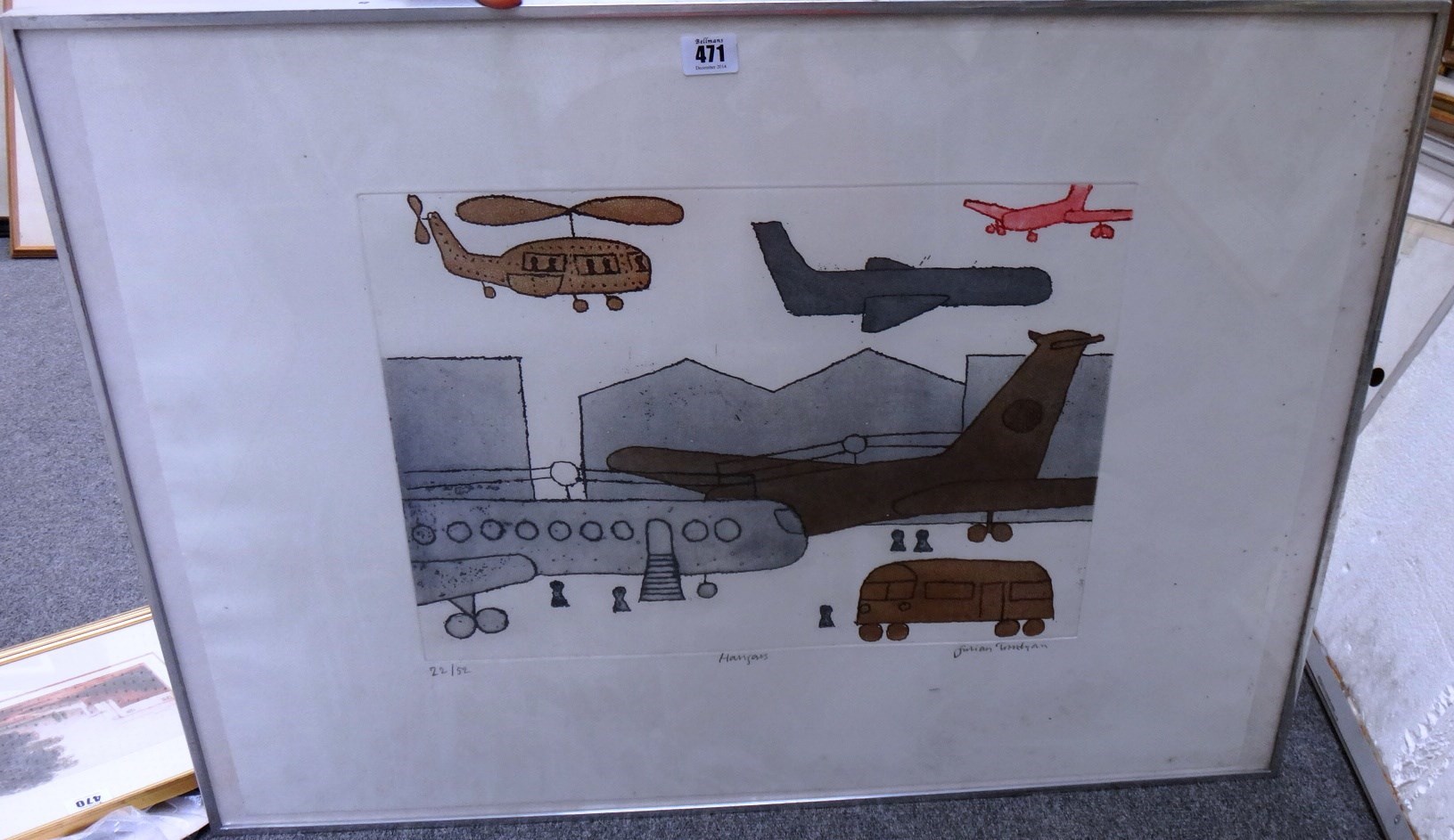 Appraisal: Julian Trevelyan - Hangars colour etching with aquatint signed inscribed