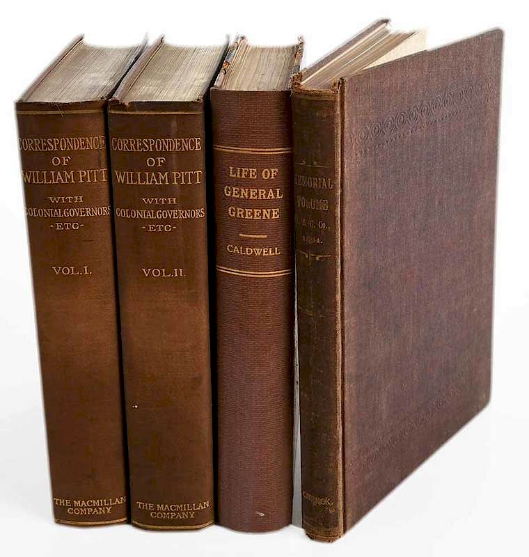 Appraisal: Three Revolutionary War Titles including Correspondence of William Pitt New