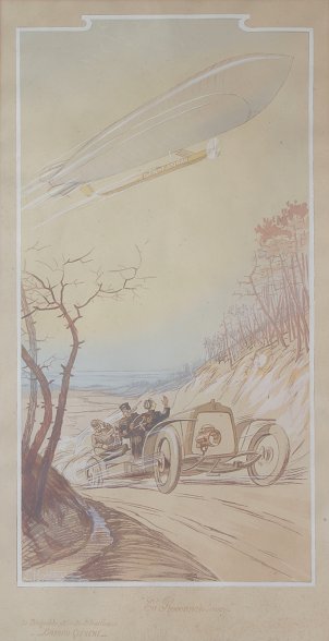 Appraisal: MONTAUT Ernest French - ''En Reconnaissance'' Hand Colored Pochoir Print