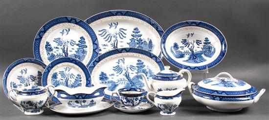 Appraisal: Craftsman china blue transfer partial dinner service in the ''Willow