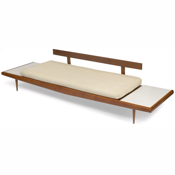 Appraisal: s daybed designer unknown bentwood back supports floating backrest end