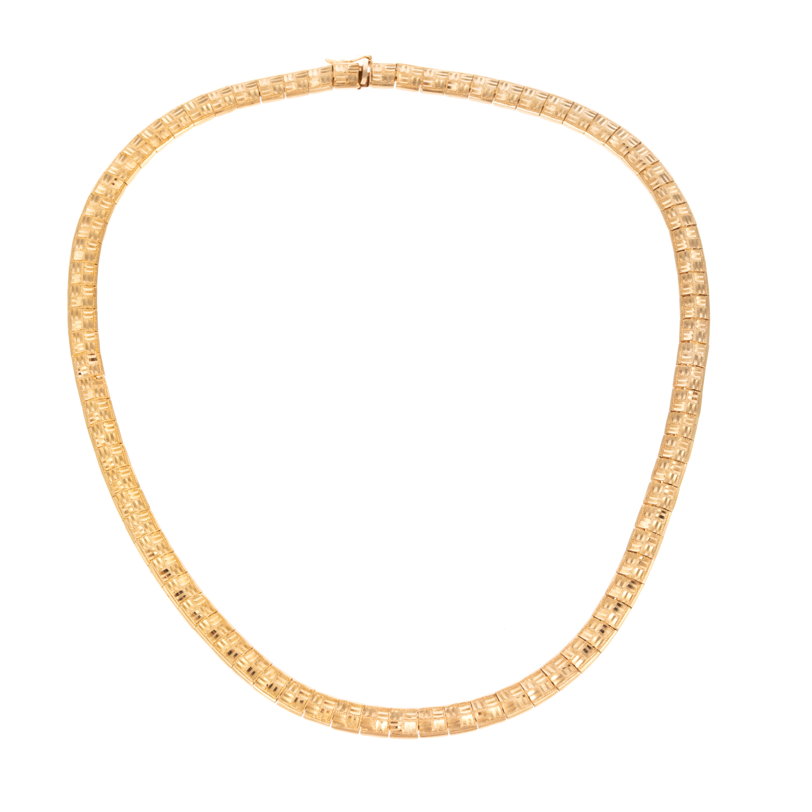 Appraisal: A GEOMETRIC LINK NECKLACE IN K YELLOW GOLD K yellow