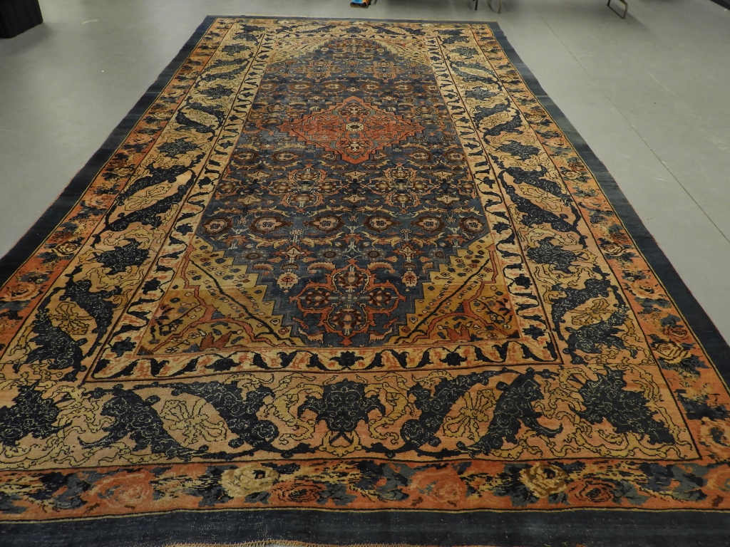 Appraisal: C ANTIQUE PERSIAN BIDJAR WOOL CARPET RUG Persia Circa Central