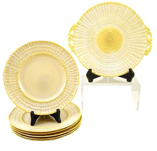 Appraisal: Belleek Limpet pattern plates third black mark - seven pieces