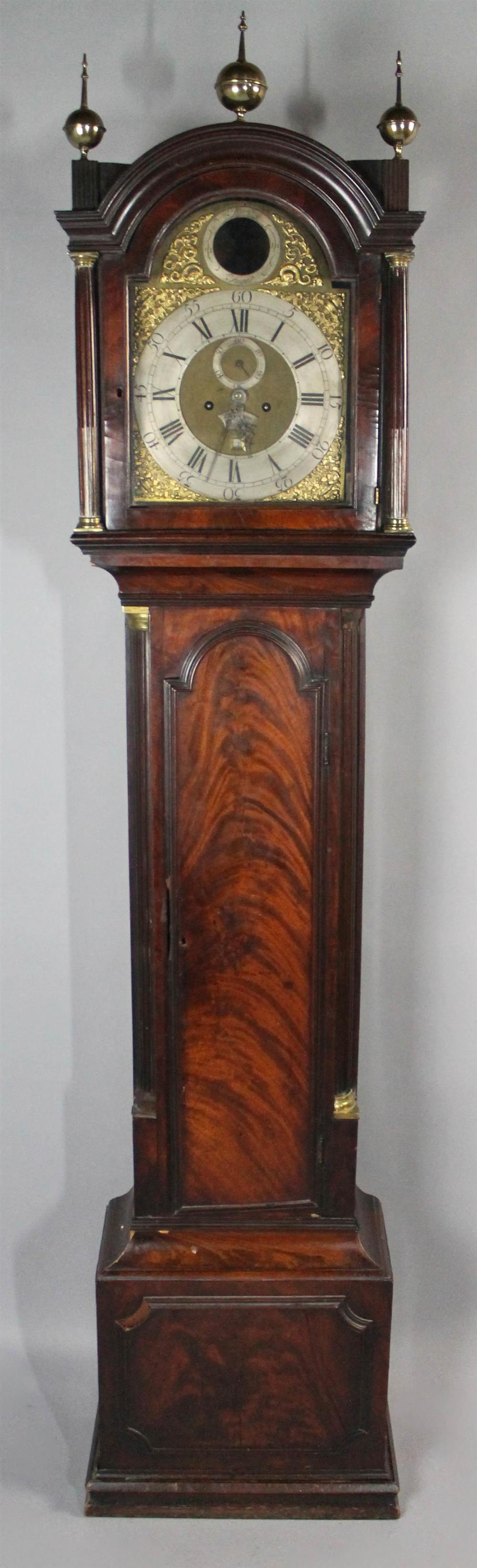 Appraisal: GEORGIAN MAHOGANY TALL CASE CLOCK BY WILLIAM MORGAN LONDON having