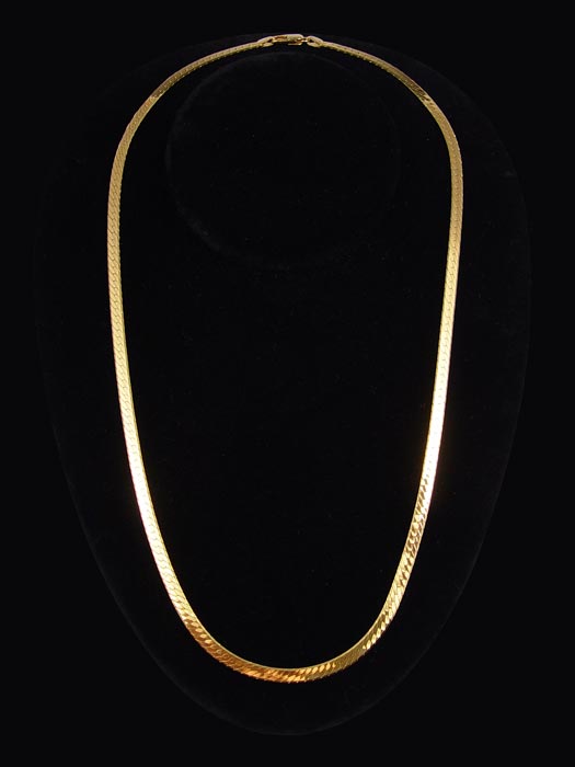 Appraisal: K GOLD HERRINGBONE CHAIN NECKLACE Approx grams K yellow gold