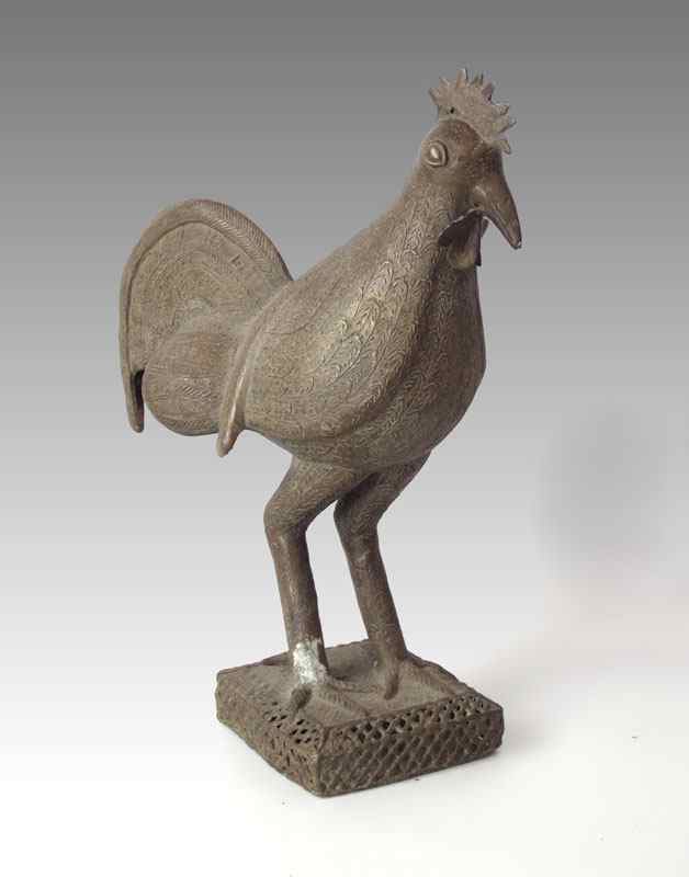 Appraisal: BENIN AFRICAN MODEL OF A CHICKEN SCULPTURE '' h x