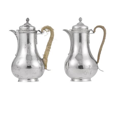 Appraisal: Pair of George V Silver Coffee Pots Estimate -