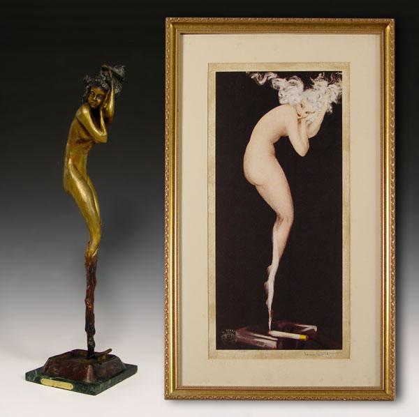 Appraisal: PIECE LOT AFTER LOUIS ICART Print measures '' x ''