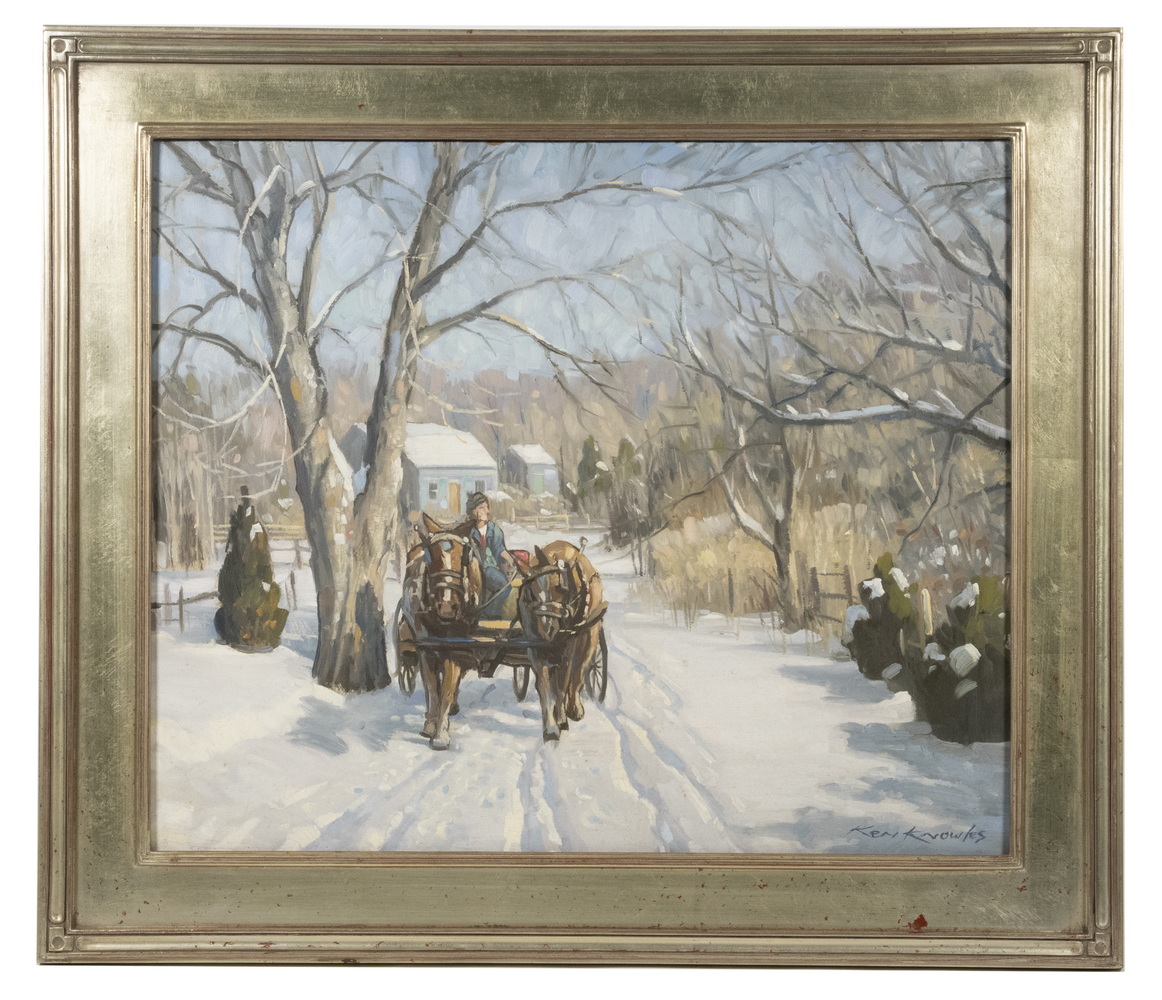 Appraisal: KENNETH J KEN KNOWLES MA - Wagon in Winter oil