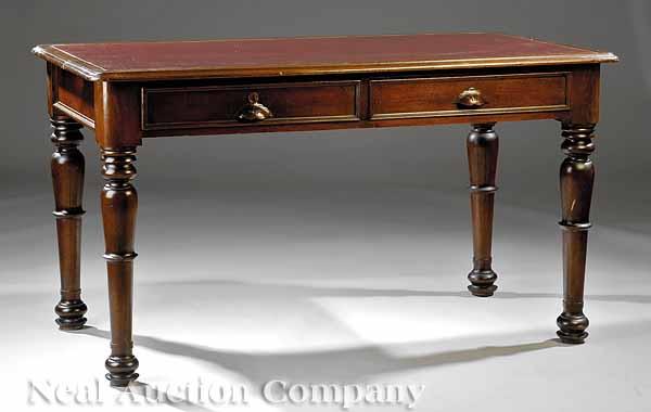 Appraisal: An American Walnut Writing Table mid- th c labeled Manufactured