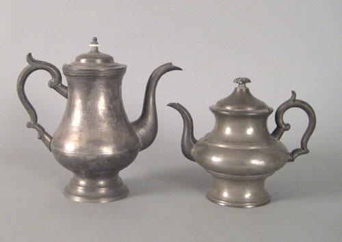 Appraisal: New York pewter coffee pot ca by Daniel Curtiss h