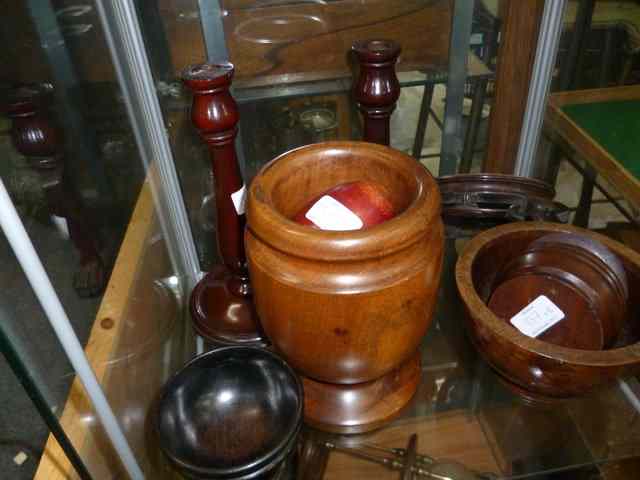 Appraisal: TREEN A SMALL COLLECTION TO INCLUDE a pair of candlesticks