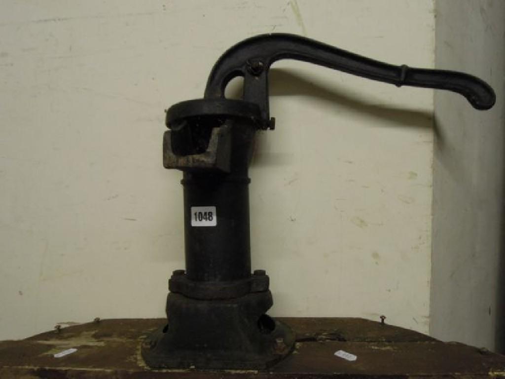 Appraisal: A small cast iron water pump together with a composition