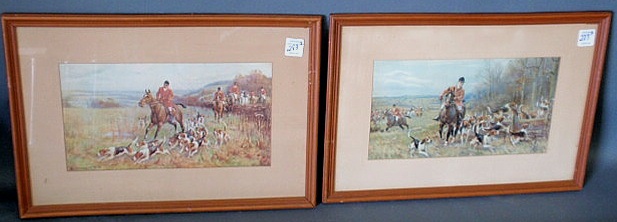 Appraisal: Pair of fox hunting prints x each