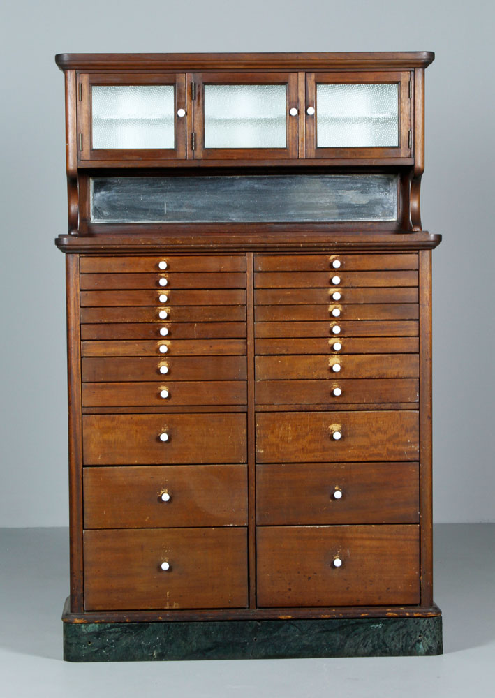 Appraisal: - Antique Dental Cabinet Antique dental cabinet mahogany h x