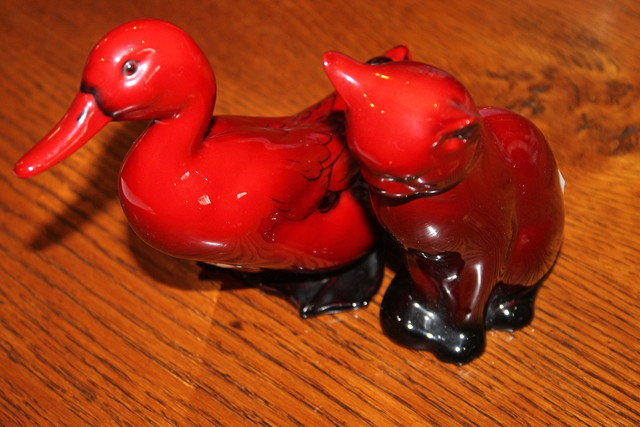 Appraisal: A ROYAL DOULTON FLAMBE MODEL OF A DUCK cm and