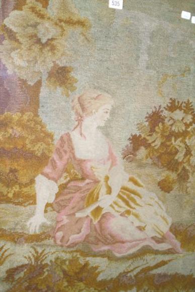 Appraisal: A Berlin type woolwork picture of a woman in a