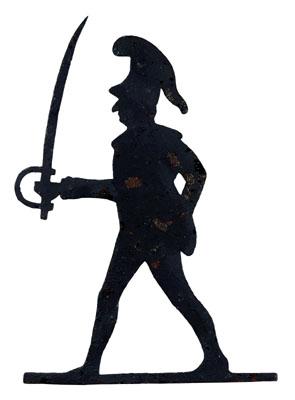 Appraisal: Wrought iron soldier weathervane wrought iron and rolled sheet iron