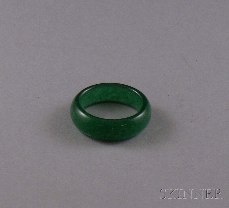 Appraisal: Dark Green Jade Ring size