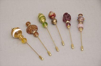 Appraisal: Group of Six Stick Pins Provenance from the Estate of