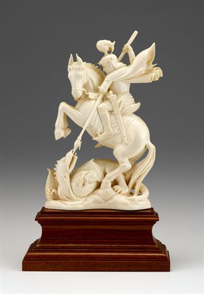 Appraisal: Continental carved ivory figure of St George and the dragon