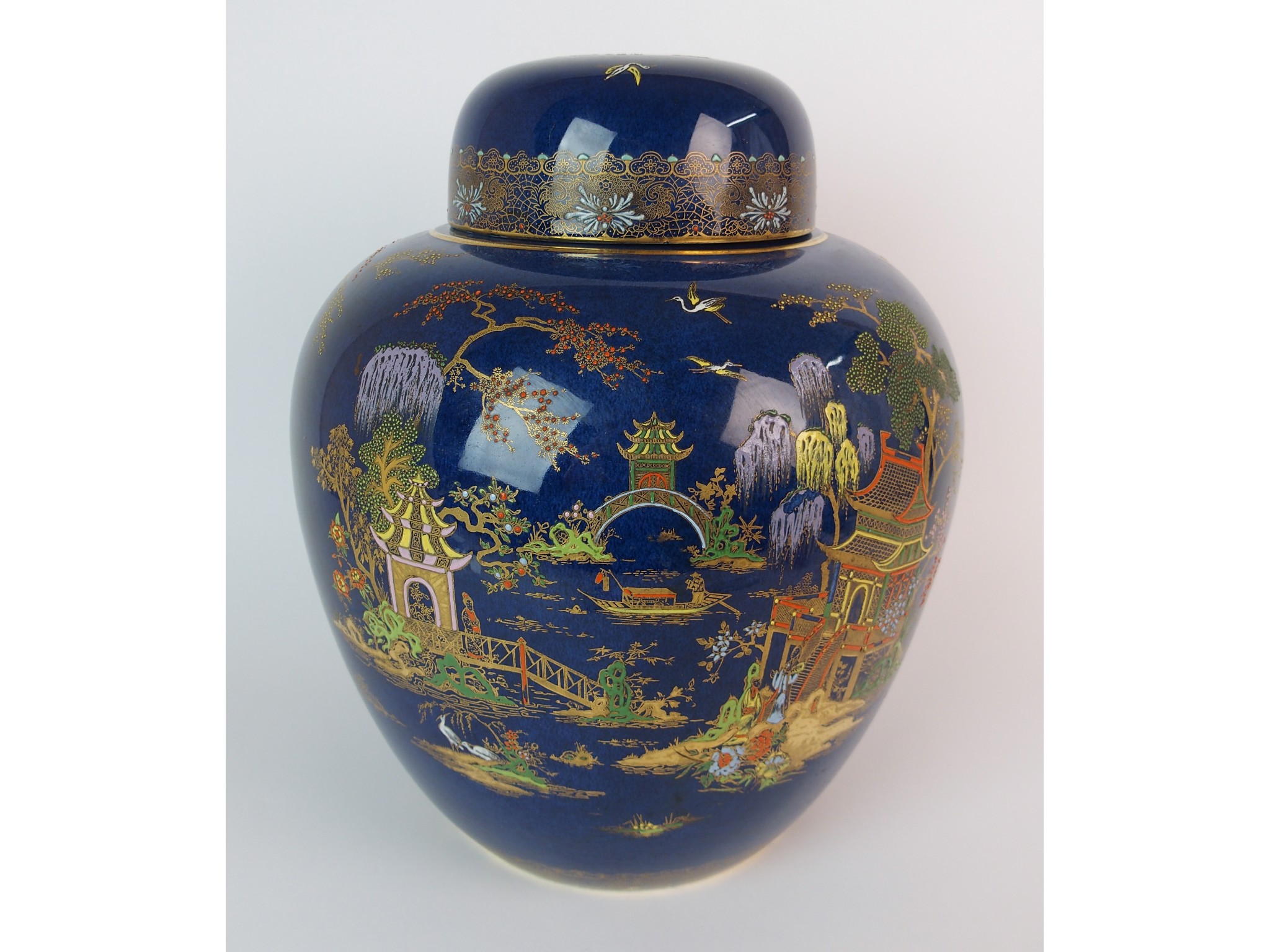 Appraisal: A Carlton Ware 'New Mikado' ginger jardecorated on a blue