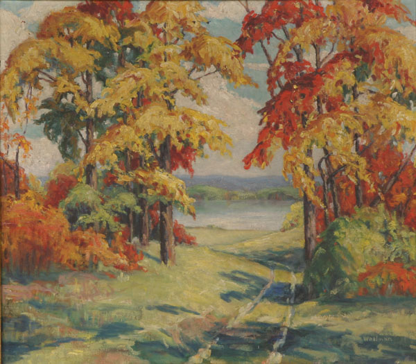 Appraisal: Woolman American th century fall landscape looking out at the