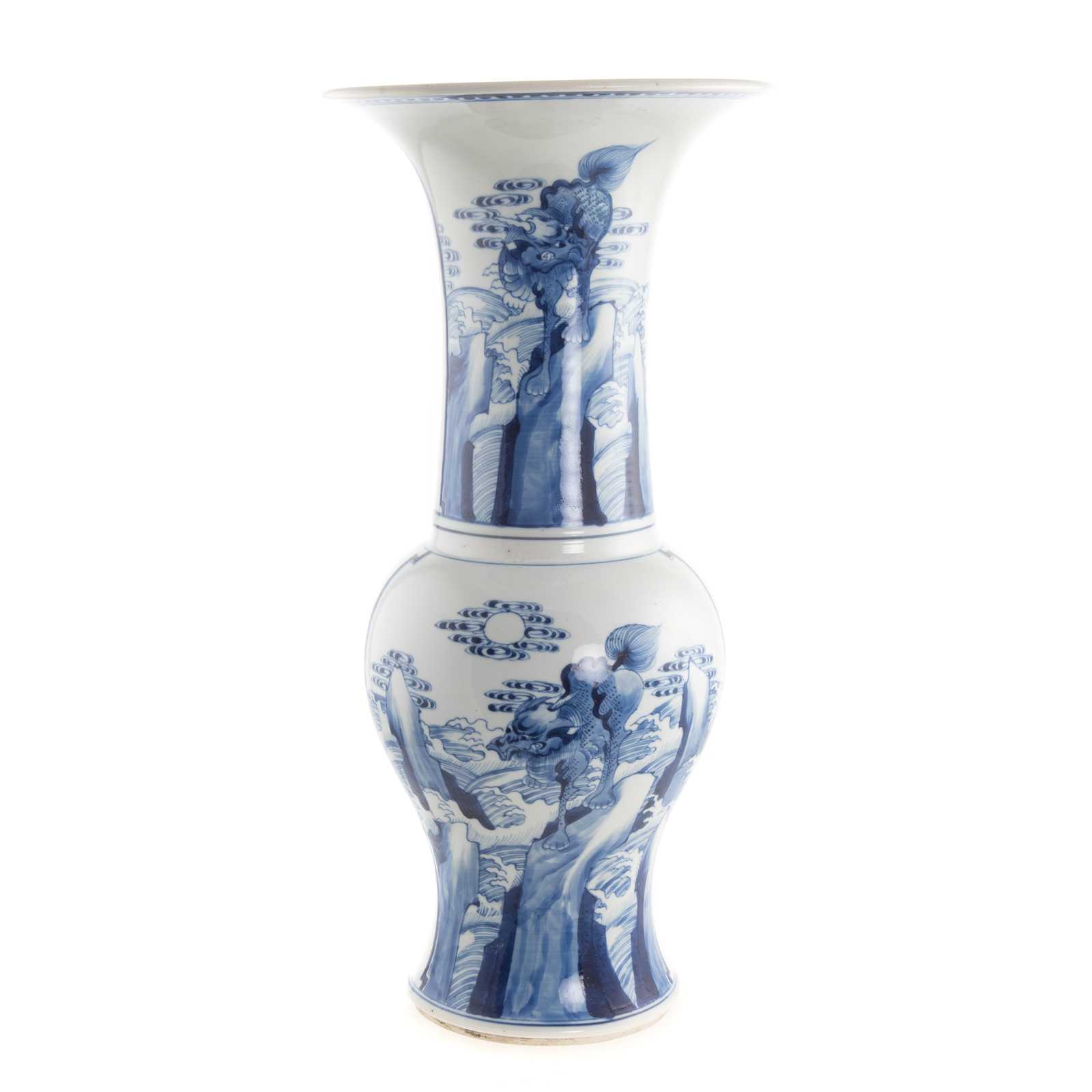 Appraisal: CHINESE BLUE WHITE BALUSTER VASE In the Kang Xi manner