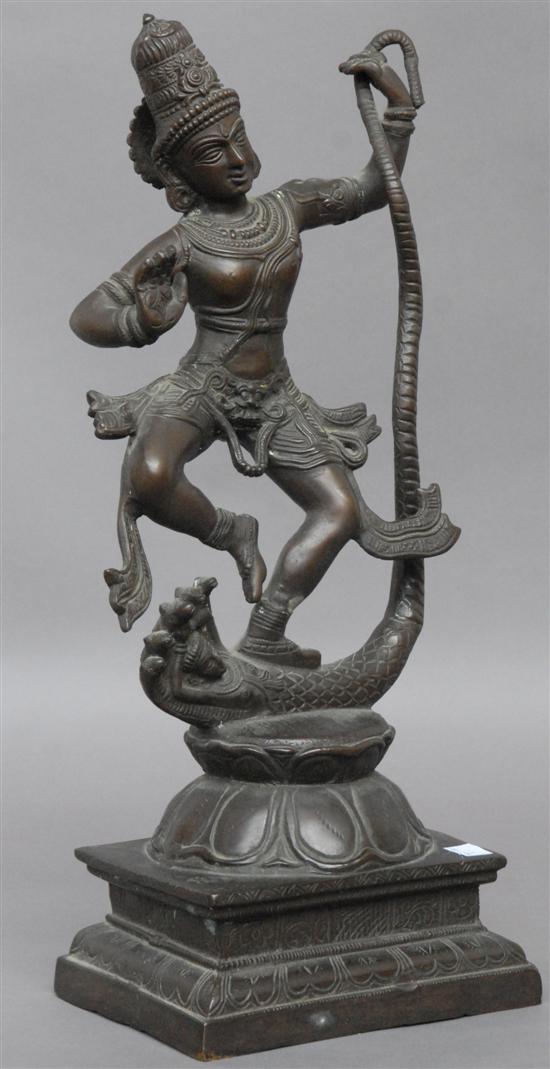 Appraisal: INDIA BRONZE DEITY FIGURE H with base