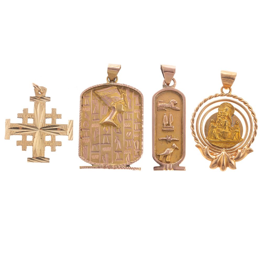 Appraisal: A Collection of Charms Pendants in Gold K yellow gold