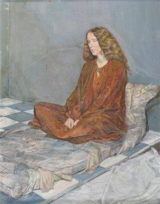 Appraisal: American School c Study of a lady meditating Oil on