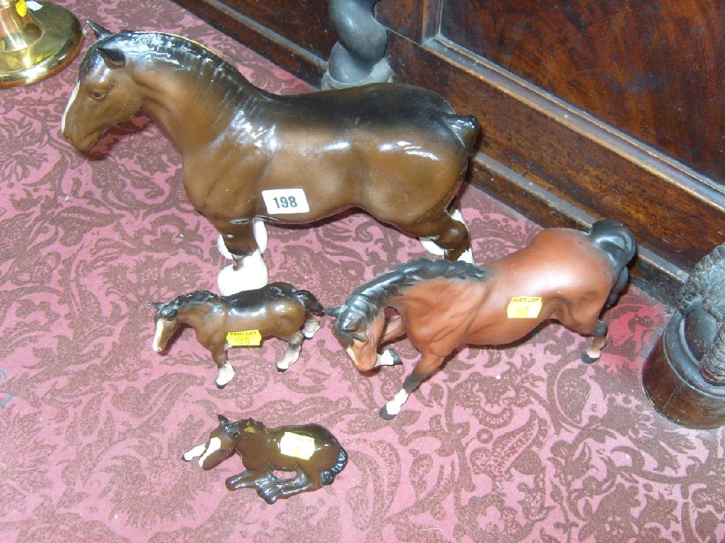 Appraisal: A Beswick model of a shire horse further Beswick mare