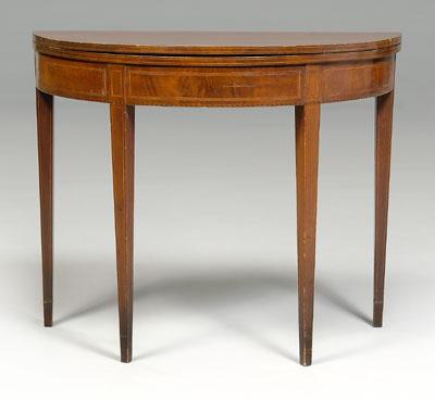 Appraisal: Federal style inlaid card table mahogany with poplar and white