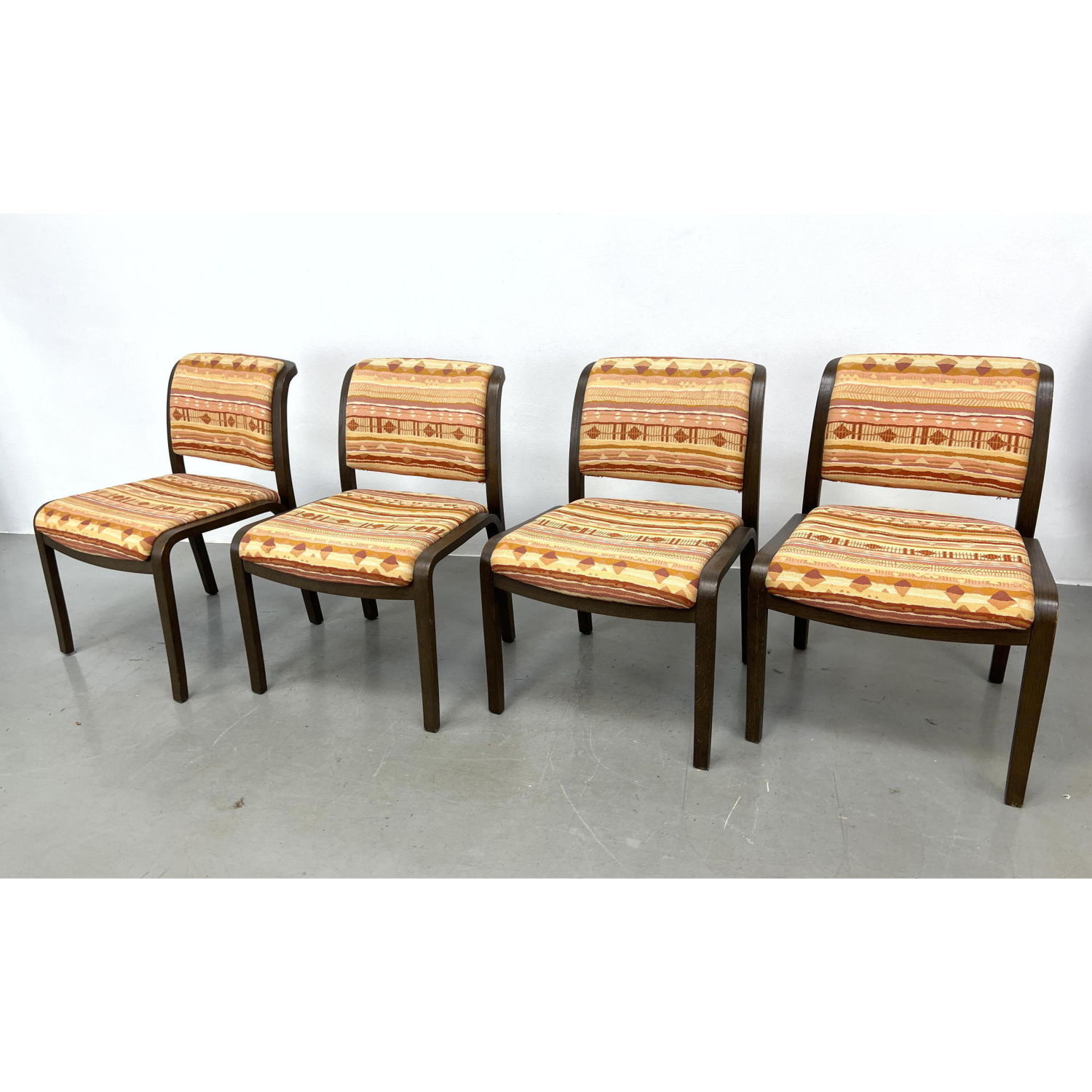 Appraisal: Set THONET Laminated Bentwood Dining Chairs Dark Stained Frames Patterned