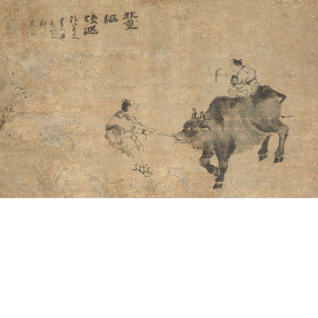 Appraisal: Chinese School th th Century Boy riding a buffalo and