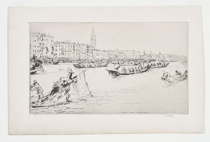 Appraisal: James McBey Scottish - A Regatta on the Grand Canal