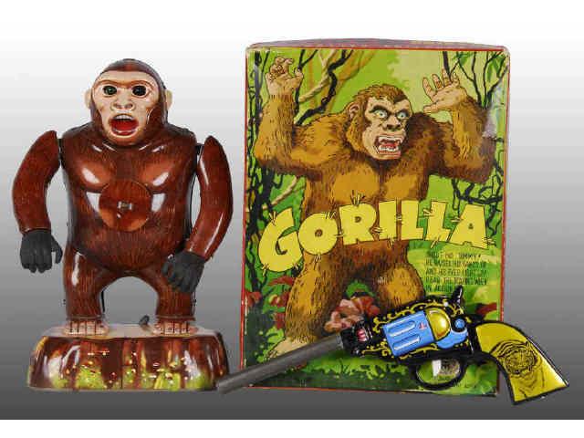 Appraisal: Battery-Operated Japanese Shooting Gallery Gorilla Description With original box Working