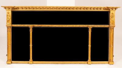 Appraisal: A Regency gilt framed overmantel mirror with ball studded cornice