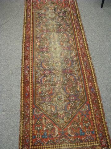 Appraisal: Oriental Rug antique runner ' x ' tribal decoration considerable