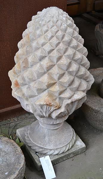 Appraisal: A PAIR OF RECONSTITUTED STONE PINE CONE ARCHITECTURAL FINIALS each