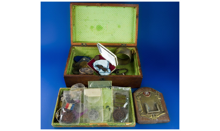 Appraisal: Box Comprising Misc Costume Jewellery And Oddments Comprising Award Of